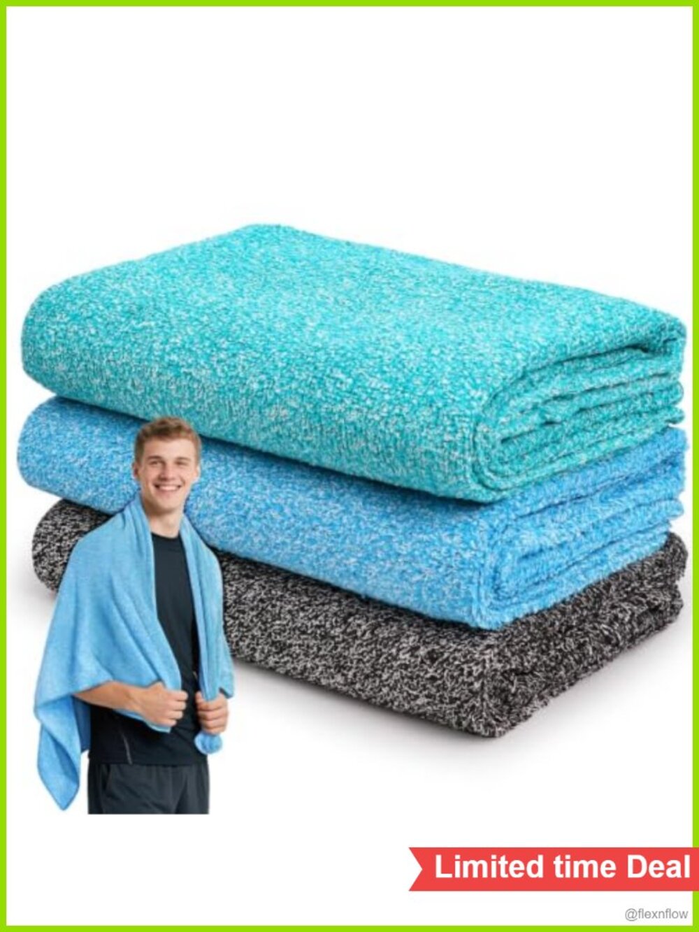 SOOWASH Marble Gym Towels 3 Pack Microfiber Quick Dry Waffle